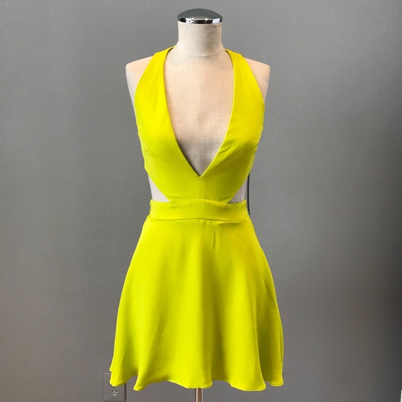 neon silk dress
